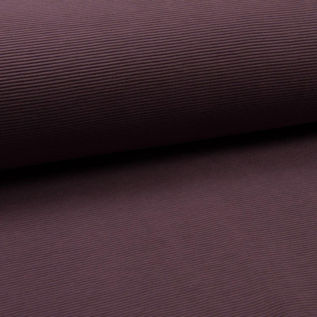Ribbed Jersey Fabric - Leaves in Old Mauve
