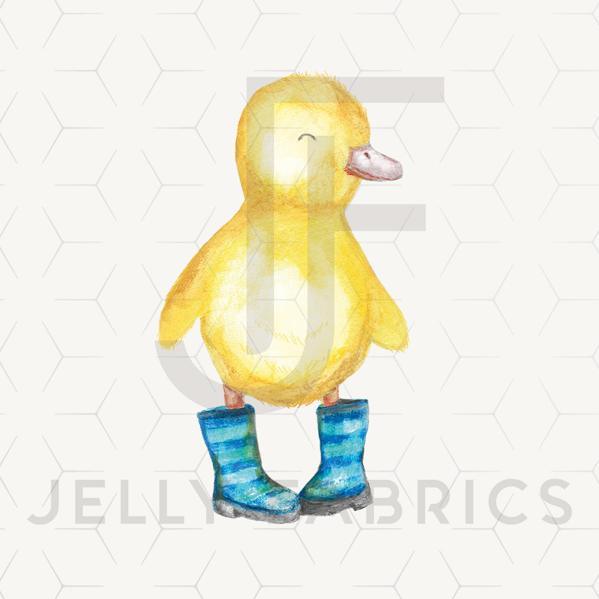 Heat Transfer Duck in Blue Wellies Jelly Fabrics Jelly Fabrics Ltd