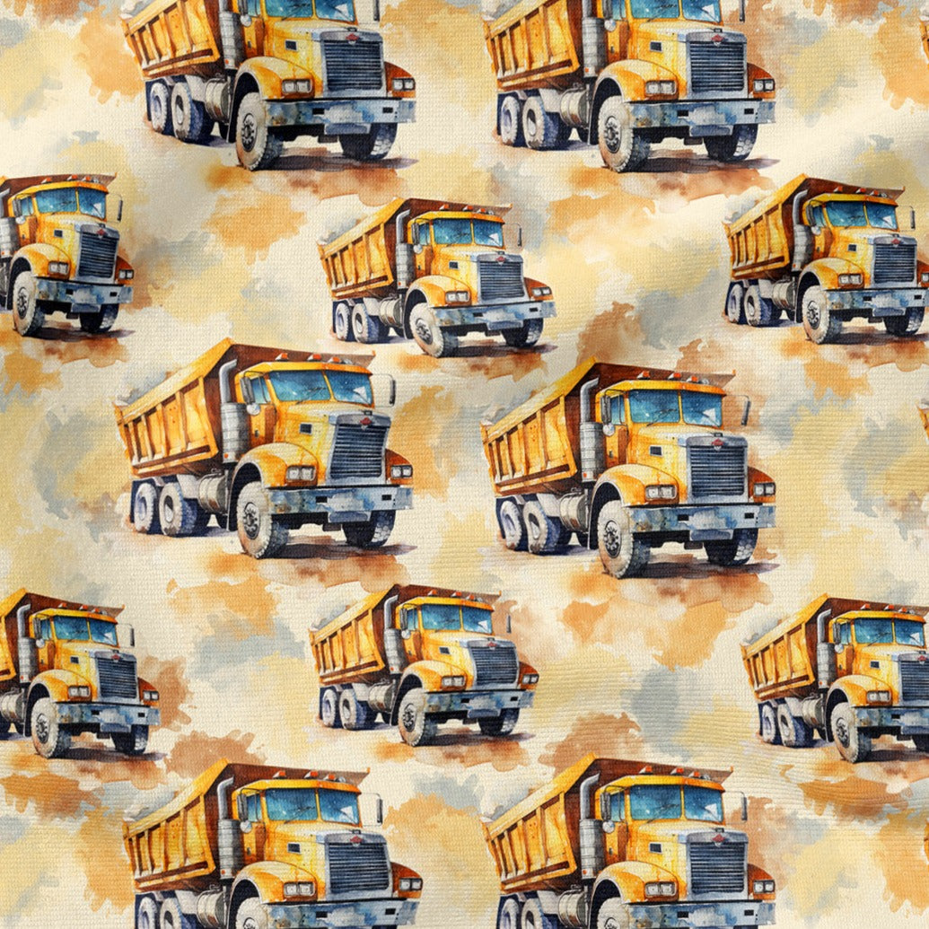 Cotton Jersey Fabric - Dumper Trucks | Jelly Fabrics – Jelly Fabrics Ltd