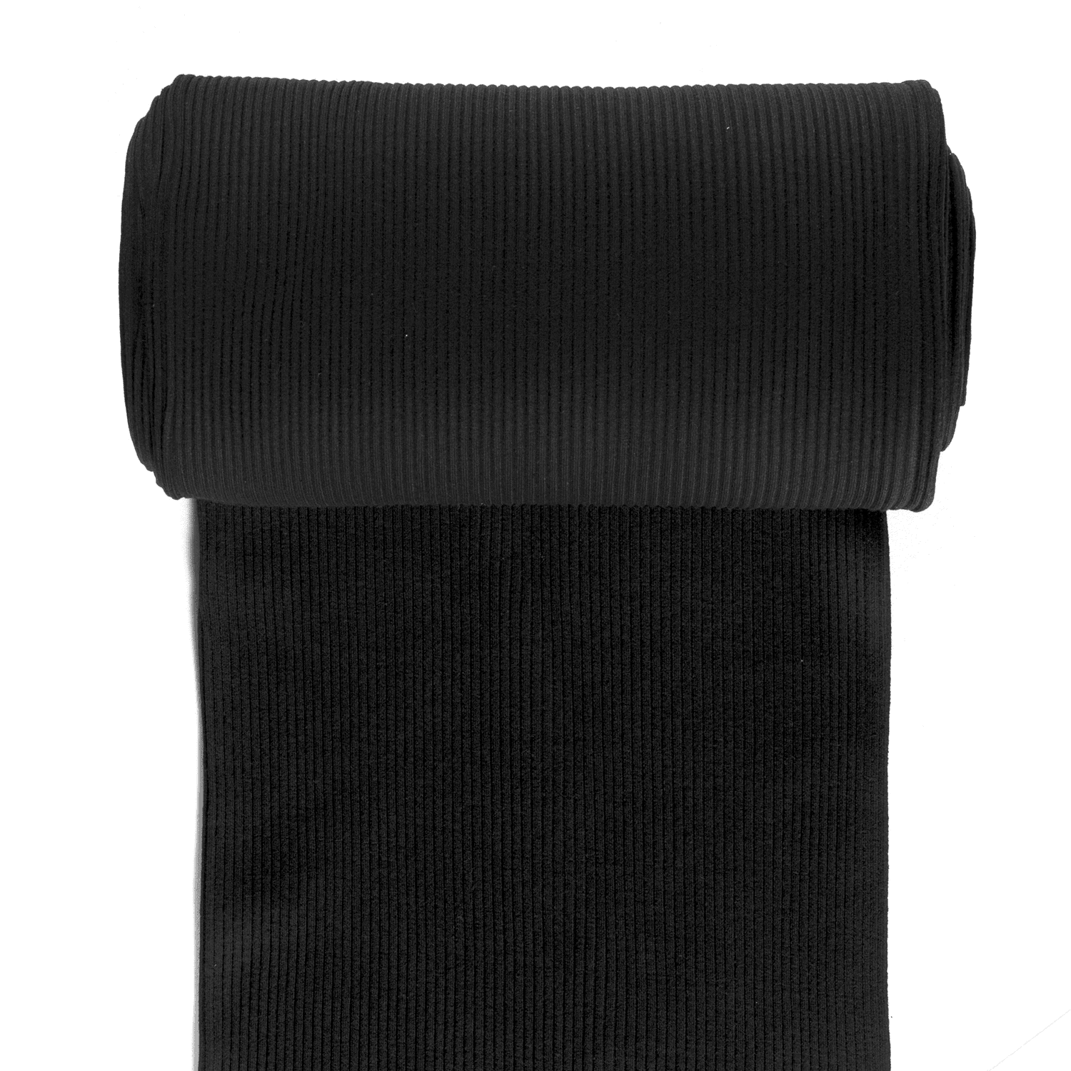 Black Organic Cotton Tubular Ribbing Fabric