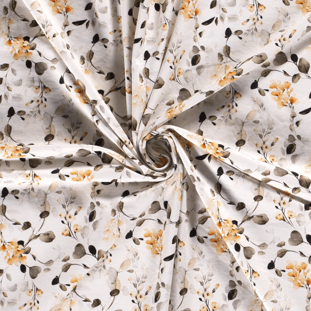 Organic Cotton Jersey Fabric - Pastel Flowers | Jelly Fabrics
